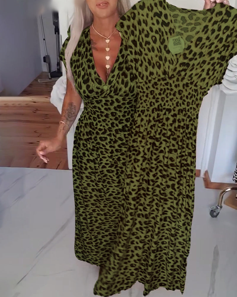 Ingela™ | Elegant maxiklänning med leopardmönster
