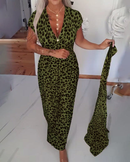Ingela™ | Elegant maxiklänning med leopardmönster