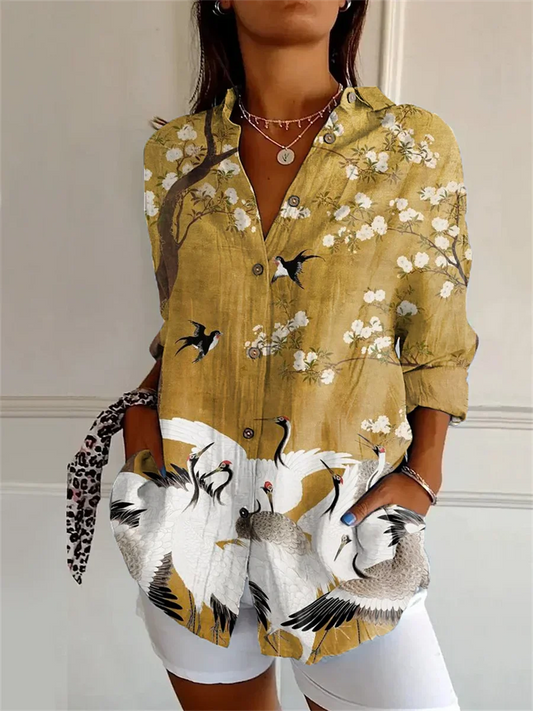 Mandy - Brun Lång Lös Blus