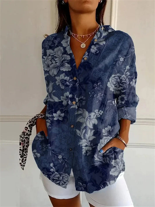 Alice - Elegant Blus med Blommönster