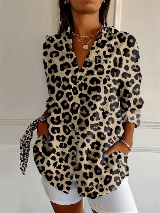 Valencia - Lång Blus med Blommönster